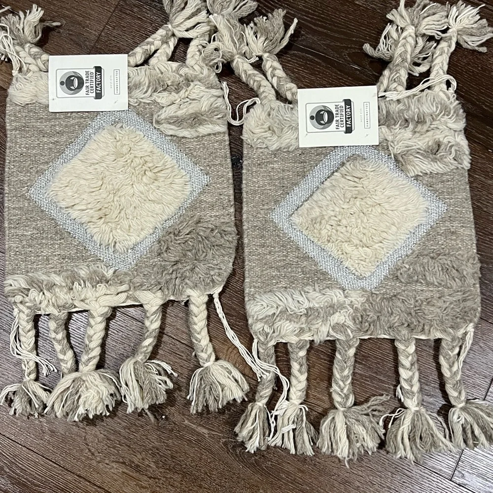 NWT west elm hand crafted mat 2 total